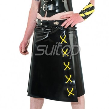 Men's latex skirts MALE rubber DRESSES