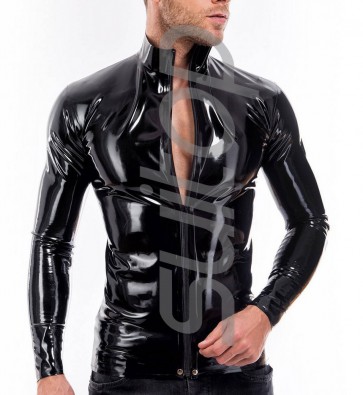 Men's top front zipper black color CATSUITOP 