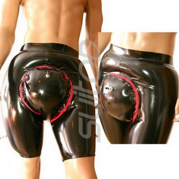 Women's Fashion New Latex Shorts with Inflatable shorts in black and red color CATSUITOP 