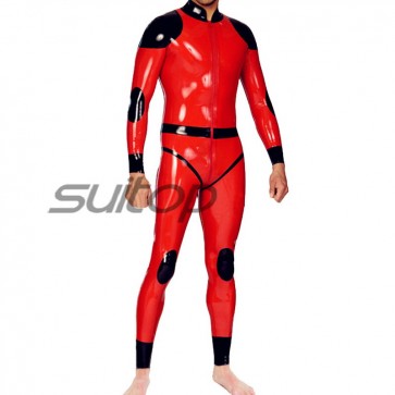  Men's catsuit are zipped to the back of the waist in red and black color CATSUITOP 