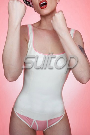 white latex lingerie sets for woman vest and short