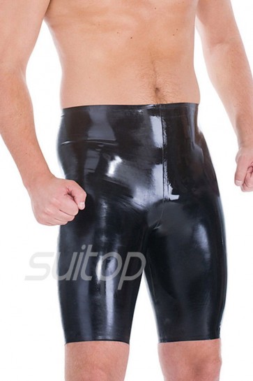 Suitop hot selling rubber latex men's male's shorts in black color