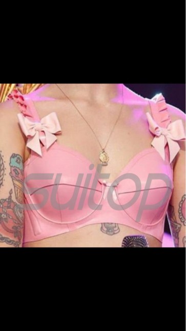 New latex sexy pink bra