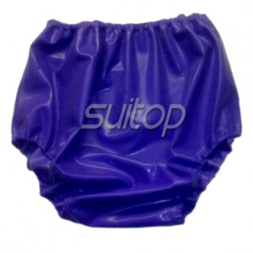  Suitop sexy women's female's rubber latex briefs with elastic cord in blue color