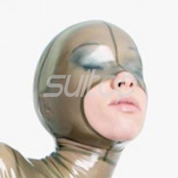 Hot selling transparent rubber latex hood masks(open nose and mouth)for adults