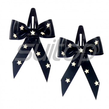 Suitop lovely rubber latex stars bowknots accessories in black color