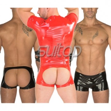 Suitop free shipping sexy fetish pants latex underwear for men