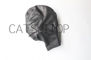 Suitop Latex rubber hood with full zipped sexy black latex fetish
