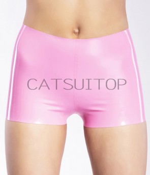 Lingerie Women's Suitop Latex Lingerie Boxers Latex Panties Sexy Latex Panties Pink