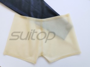 Men's Sexy Rubber Latex 0.3 Transparent Shorts  CUTTING