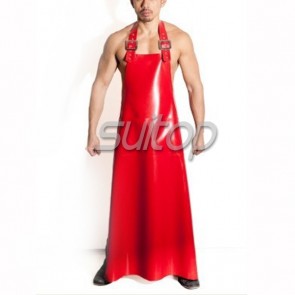 Suitop hot selling rubber latex men's male's apron in red color