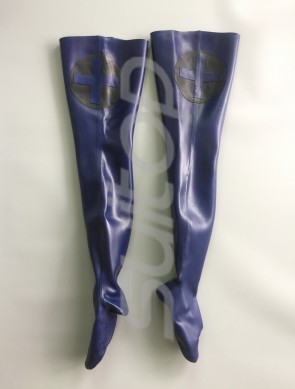  women's  latex 1.0mm heavy stockings blue and black hot selling