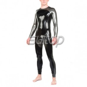 Latex zentai catsuit silver color free shipping