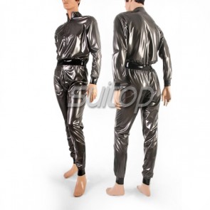 Suitop latex bodysuit with collar latex zentai suit