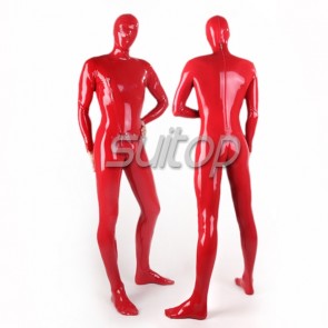 latex full cover bodysuit for men with neck eys breast zip cod peices with hoods gloves and feets