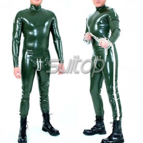 Macho man latex bodysuit catsuit sexy rubber latex codepiece