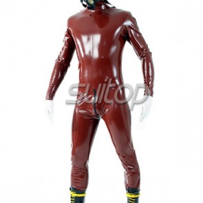 top sell glued nature latex rubber catsuit with back zipper zentai catsuit costumes uniform costumes bodysuit
