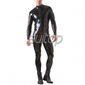 Rubber catsuit Man's latex catsuit with Front Through Zip