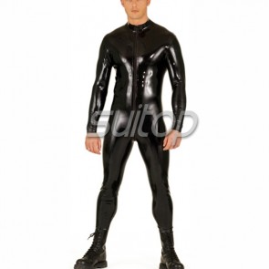 Heavy Latex in 0.6mm thickness men's bodysuit rubber  tight sexy clothing sexy men suit plus size