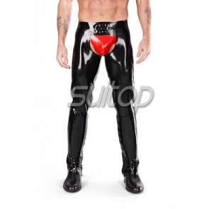 Rubber latex chaps jeans for men sexy pants for adult exotic
