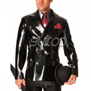 latex rubber jacket suit for man