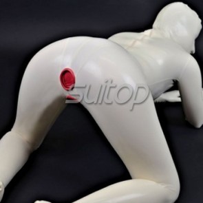 Suitop fetish latex rubber  catsuit sexy with condoms