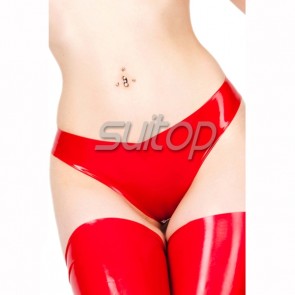 Suitop  latex briefs for women in red