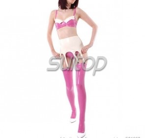 Suitop women's female's hot selling rubber latex bras,briefs,skirt and stockings for whole set selling