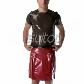 Men 's latex tee shirt rubber top for male