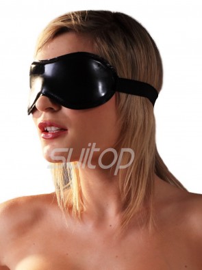 Suitop sexy heavy rubber hood latex women's female's eye masks in black color