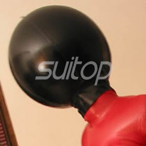 Suitop new arrival rubber hoods latex inflatable masks in black color