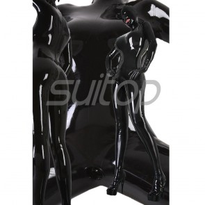 Suitop high quality full cover catsuitback attached back zip to waist and with open norse and mouth only in black color