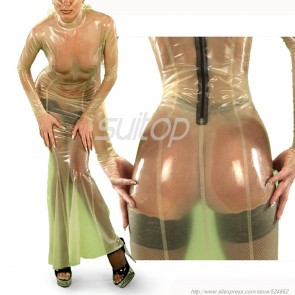 Sexy Exotic rubber latex dress in clear trasparent 