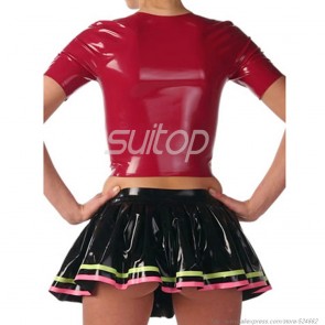 Casual rubber latex skirts in black color for lady