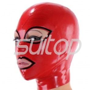 Super hot latex hoods SEXY MASK (red and black trim)