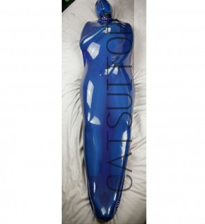 Suitop super quality new arrival women's rubber latex sleeping bag in transparent blue color