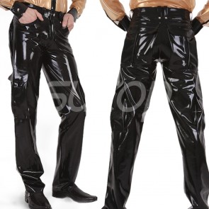 Suitop super quality men's male's rubber trousers latex pants in black color