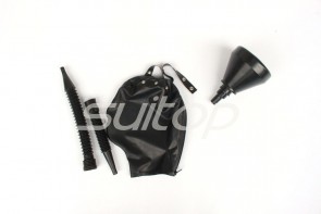 New fashion unisex rubber latex funnel masks fetish black hood