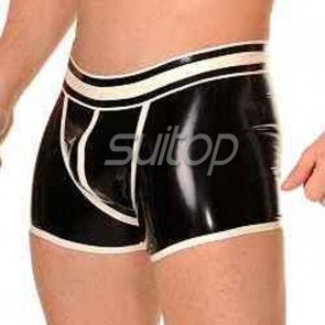 Suitop nature latex handmade rubber latex hot pants with Y-front