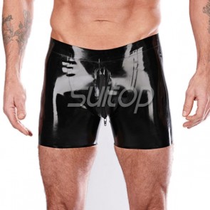 100% handmade rubber boxes short pants with front zip 3D cutting