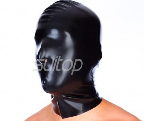 Suitop NEW latex Hoods rubber mask for ault just open nose only (No zip) suffocate full cover stifle
