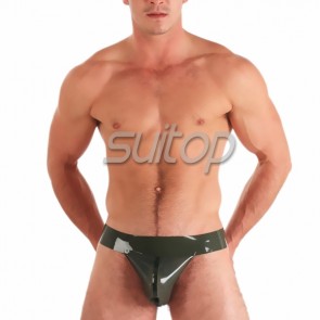 Suitop  rubber latex Men's thong in army green