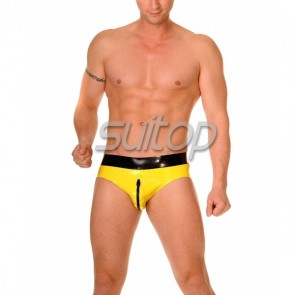 Men's latex sexy brief rubber jockstrap with back hole 