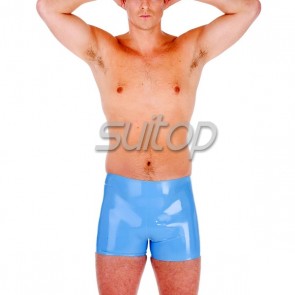 Suitop Fast Shipping latex shorts for men in sky blue