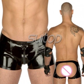 Free shipping Suitop sexy rubber latex underwear briefs latex boxer for men