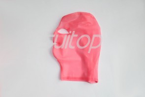 3D clipping Head latex hoods pink   rubber hoods open nostrils and mouth with back zip