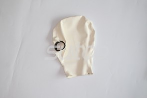 Latex hoods Fashionable new white with black curl edges 