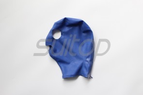 Blue head Latex hoods open big eyes and mouth attached back zip