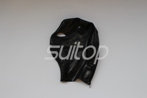 Latex Hoods for adult with zip back with adornment