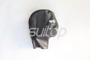 Black color latex hoods with back zip for adults